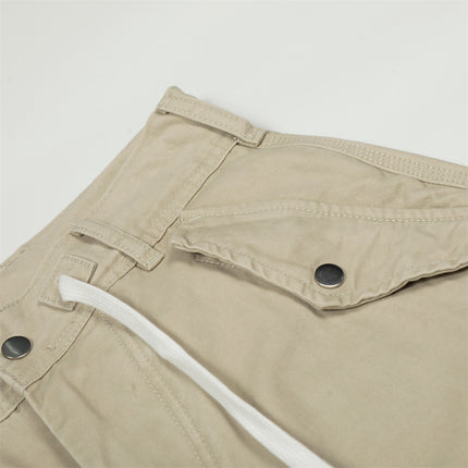 Workwear wide-leg slacks men's high street American vibe trendy design sense multi-pocket loose silhouette scimitar trousers