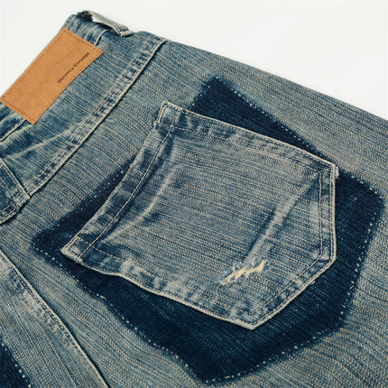 Punk ripped distressed washed jeans