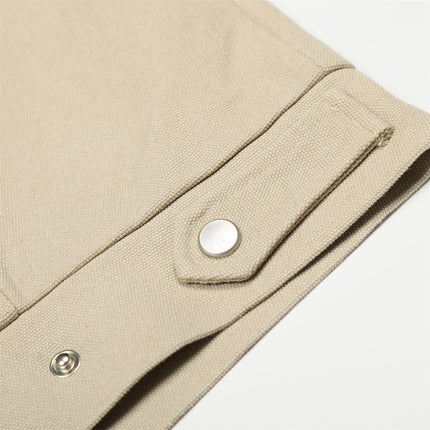 Plain cropped jacket men's solid color loose casual cleanfit high street trendy American suit collar cargo jacket