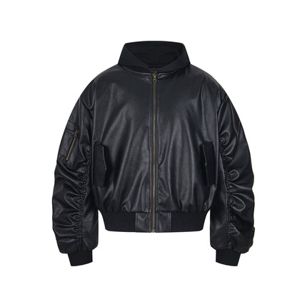 Chaotrok Silhouette Hooded Leather Jacket