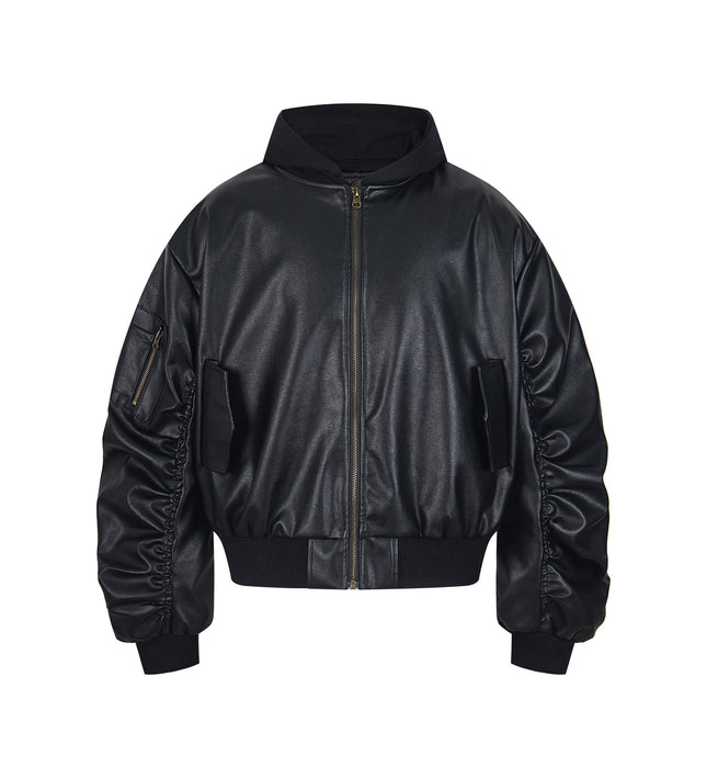 Chaotrok Silhouette Hooded Leather Jacket