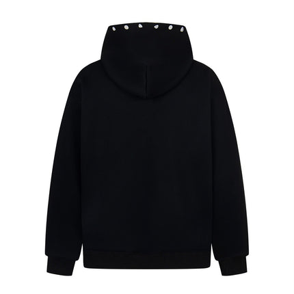 irregular twist zipper cardigan sweatshirt