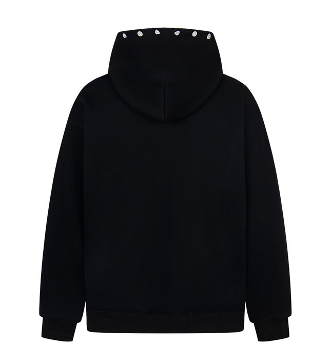 irregular twist zipper cardigan sweatshirt