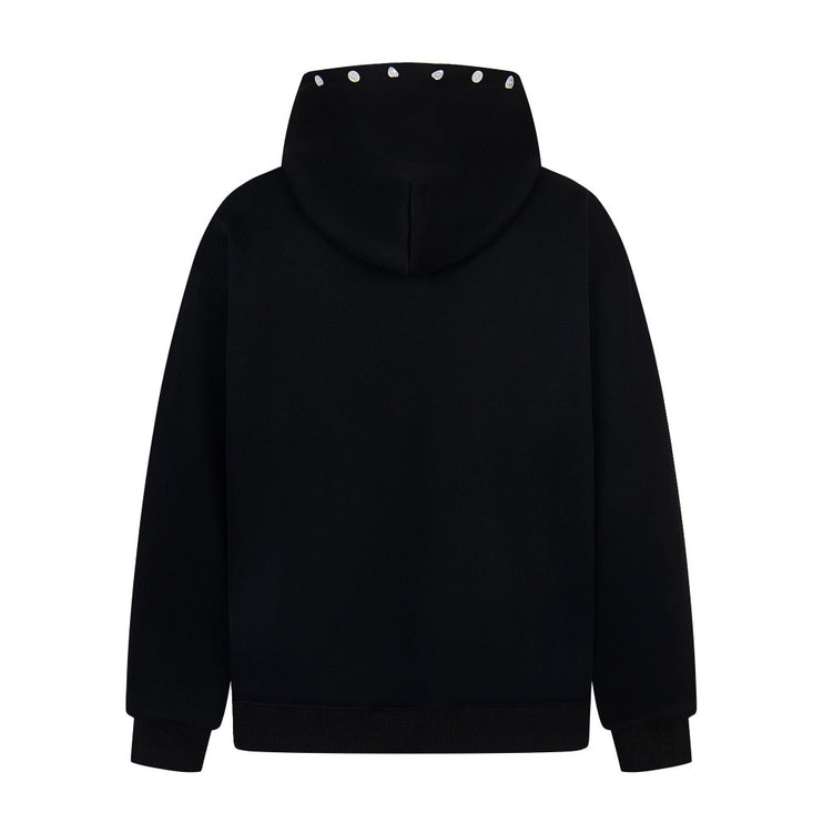irregular twist zipper cardigan sweatshirt