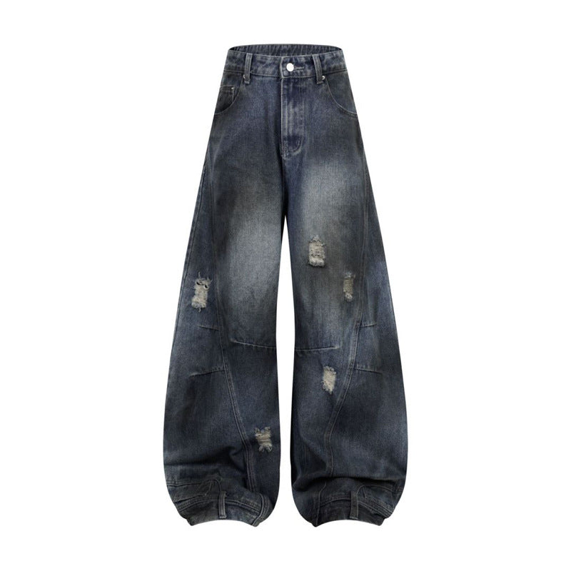 Retro Washed Ripped & Stitch Jeans—3376 - TALKLESSFASHION