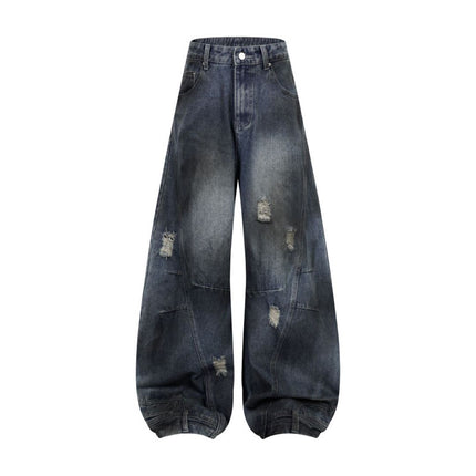 Retro Washed Ripped & Stitch Jeans—3376 - TALKLESSFASHION