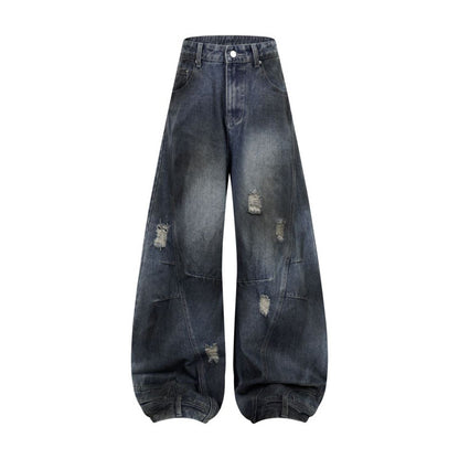 Retro Washed Ripped & Stitch Jeans—3376 - TALKLESSFASHION
