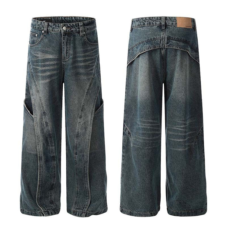 Retro Heavy Deconstruction Jeans--4452 - TALKLESSFASHION