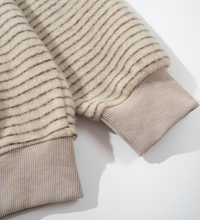 Striped Hooded Hooded Sweatshirt Jacket