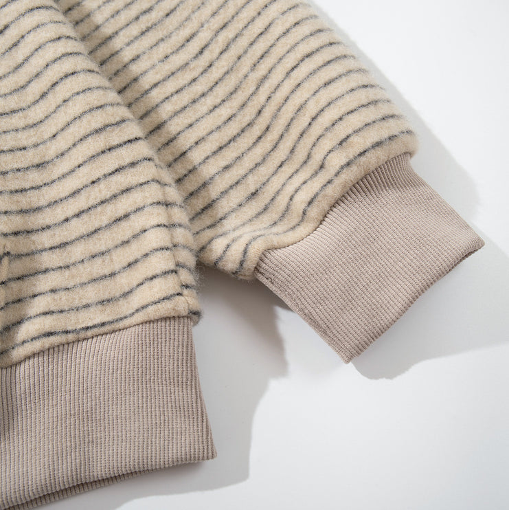 Striped Hooded Hooded Sweatshirt Jacket