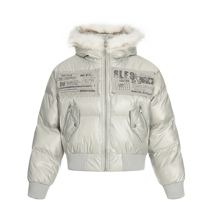 American mountain carved fur collar jacket