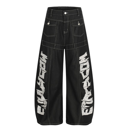 Street Coated Monogram Print Jeans