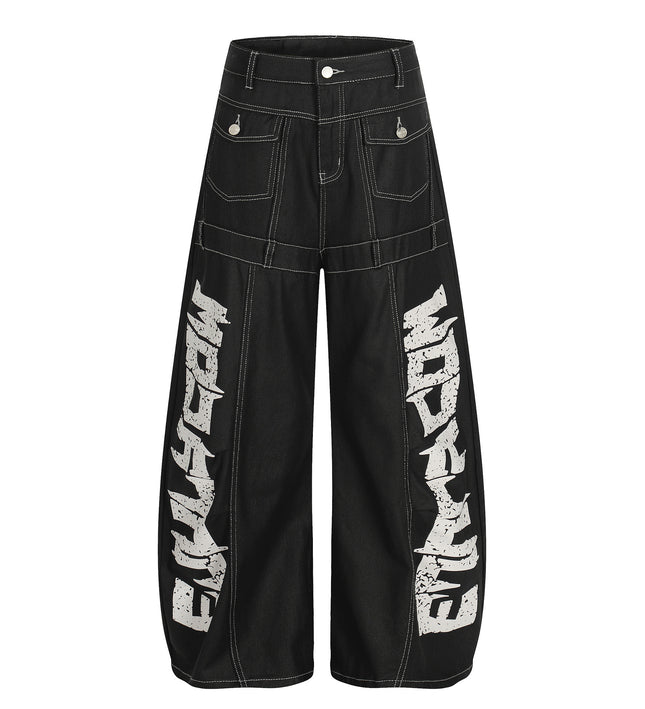 Street Coated Monogram Print Jeans