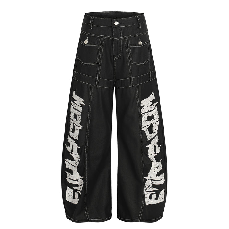 Street Coated Monogram Print Jeans