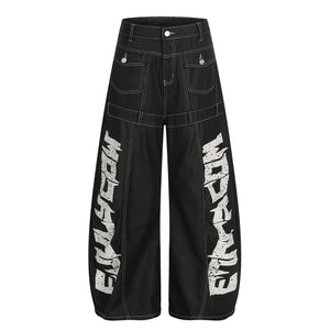 Street Coated Monogram Print Jeans