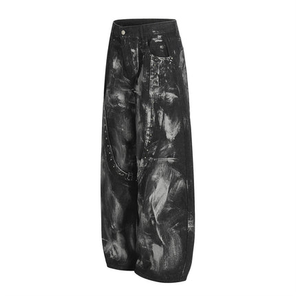 Splashed ink paint heavy industry jeans