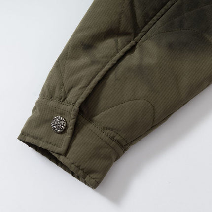 Heavy Industry Spray Print Stitching Fake Two Padded Jacket