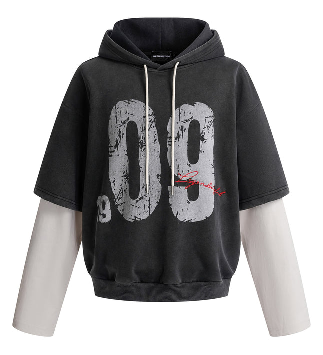 High Street Contrast Stitching Two Piece Hooded Pullover