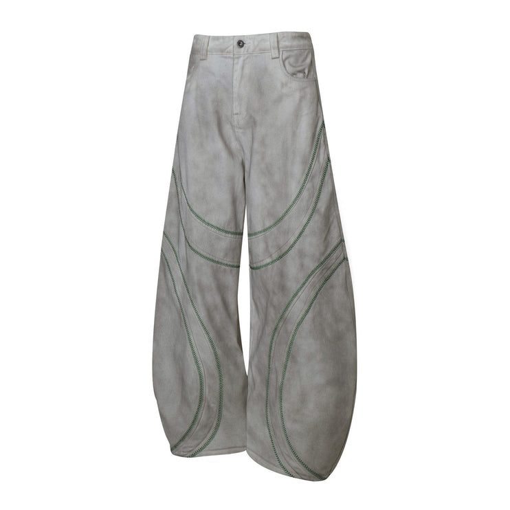 Street Personality Contrast Line Loose Casual Pants