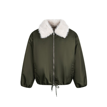 Retro Contrast Stitching Loose Padded Jacket