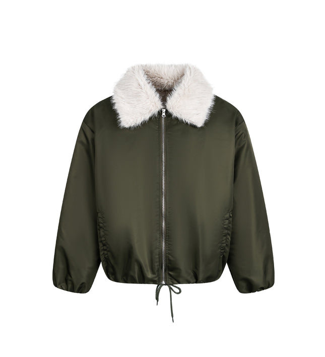 Retro Contrast Stitching Loose Padded Jacket