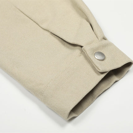 Plain cropped jacket men's solid color loose casual cleanfit high street trendy American suit collar cargo jacket