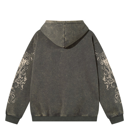 Graphic  Washed Hooded Pullover