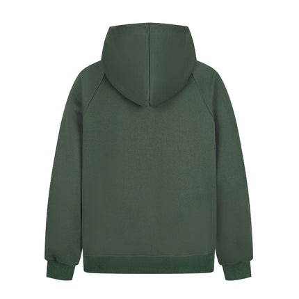 Distressed Letter Print Embroidered Hooded Sweatshirt