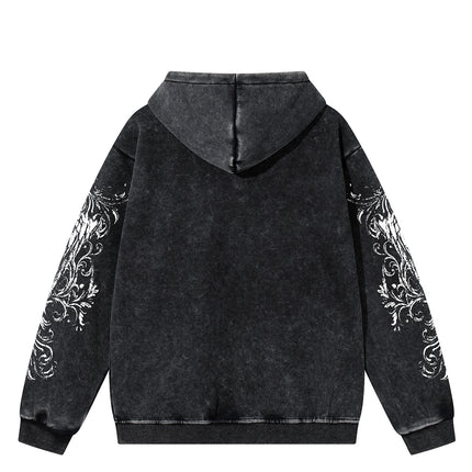 Graphic  Washed Hooded Pullover