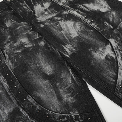 Splashed ink paint heavy industry jeans