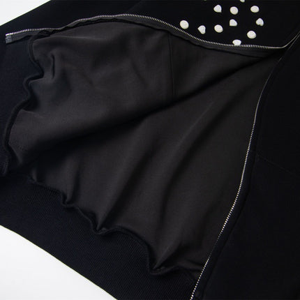 irregular twist zipper cardigan sweatshirt