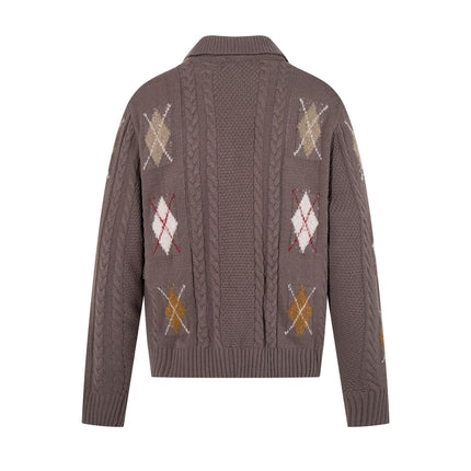 Retro Simple Versatile Knitted Loose Sweater Cardigan