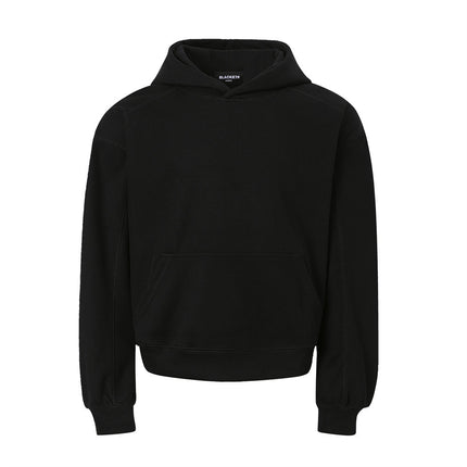 American loose pullover hooded sweatshirt simple solid color casual sweatshirt