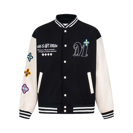 Heavy industry embroidery letter baseball uniform jacket