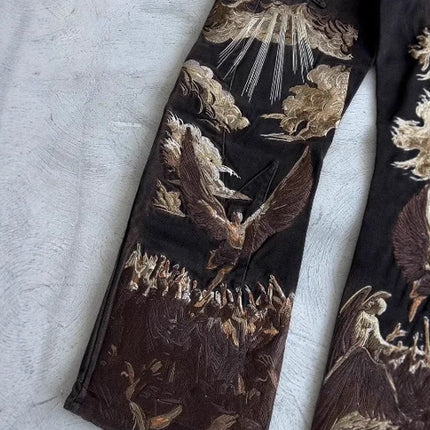 Batwave Streetwear embroidered Jeans