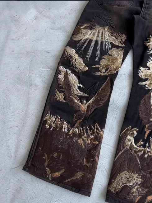 Batwave Streetwear embroidered Jeans