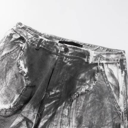 Retro Street Distressed Washed Jeans
