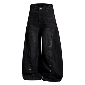 Street Trendy High Street Personalized Design Denim Trousers