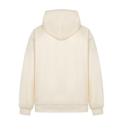 high street trendy zip Letter print hoodie
