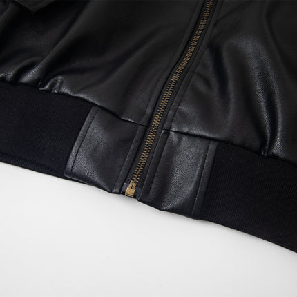 Chaotrok Silhouette Hooded Leather Jacket