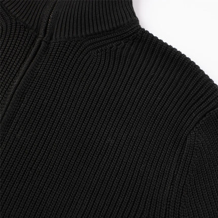 American Vintage Stand Collar Double Open Chain cleantif Knitted Cardigan