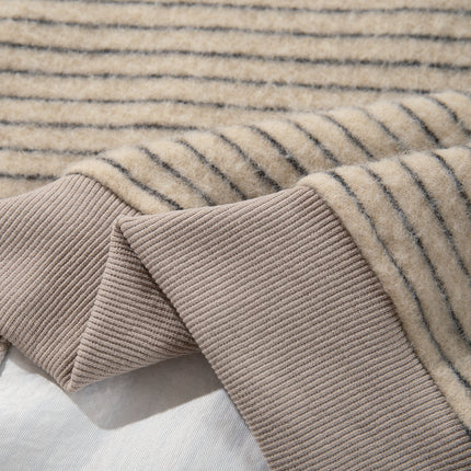 Striped Hooded Hooded Sweatshirt Jacket