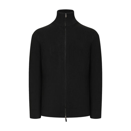 American Vintage Stand Collar Double Open Chain cleantif Knitted Cardigan