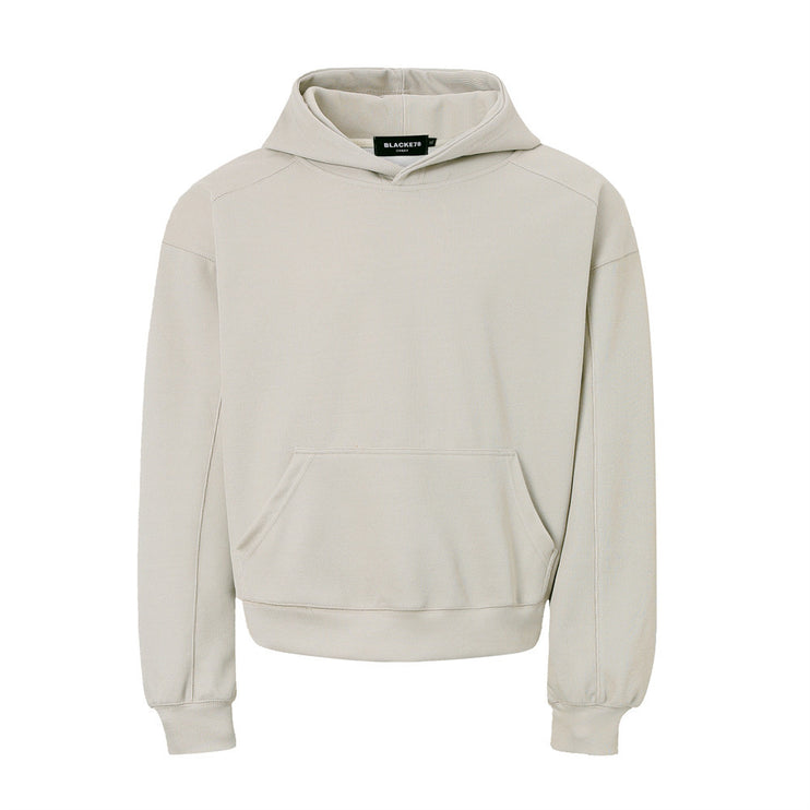 American loose pullover hooded sweatshirt simple solid color casual sweatshirt