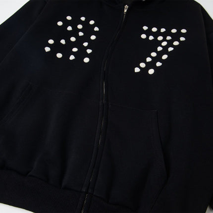 irregular twist zipper cardigan sweatshirt