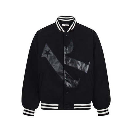 Creative letter patch embroidered baseball jersey jacket