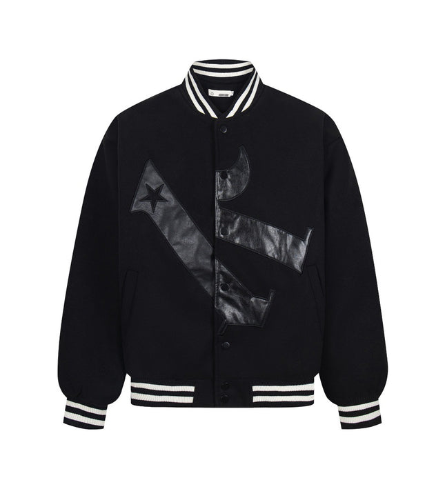 Creative letter patch embroidered baseball jersey jacket