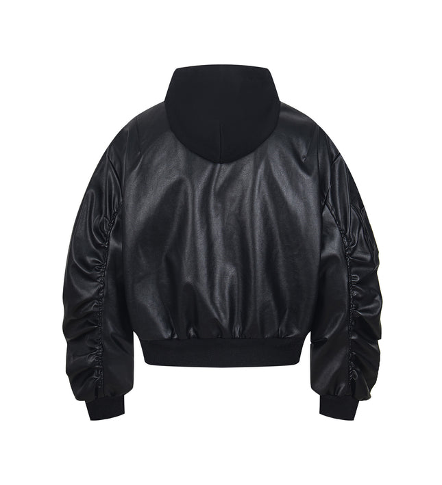Chaotrok Silhouette Hooded Leather Jacket