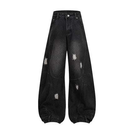 Retro Washed Ripped & Stitch Jeans—3376 - TALKLESSFASHION