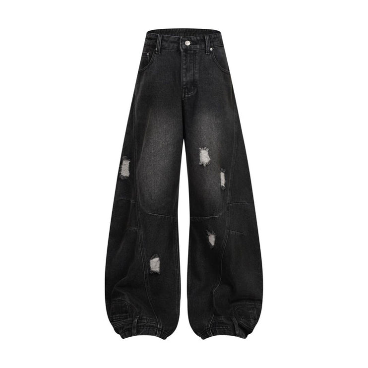 Retro Washed Ripped & Stitch Jeans—3376 - TALKLESSFASHION